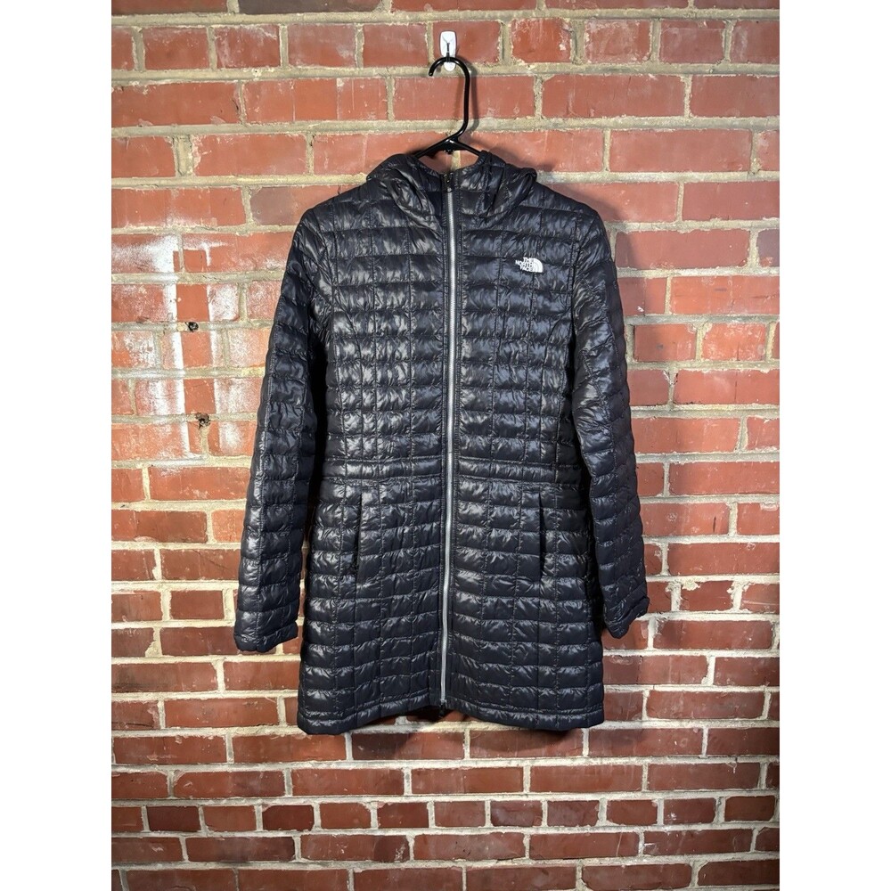 The North Face Black Thermoball Eco Parka Hooded Parka Jacket Red Womens Small